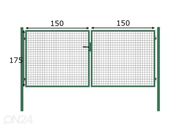 Распашные ворота 1,75x3 m размеры