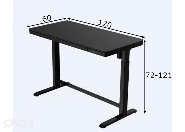 Регулируемый по высоте рабочий стол Smart Fit, черный размеры