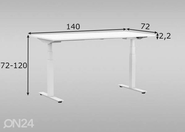 Регулируемый рабочий стол 140 cm размеры