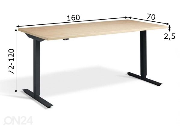 Регулируемый рабочий стол 160 cm размеры
