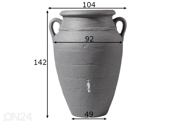 Резервуар для воды Antiik Amphora Dark granite 600 л размеры