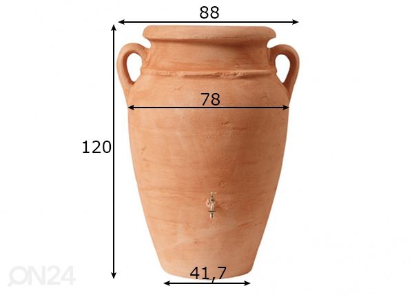 Резервуар для воды Antiik Amphora Terracotta 360 л размеры