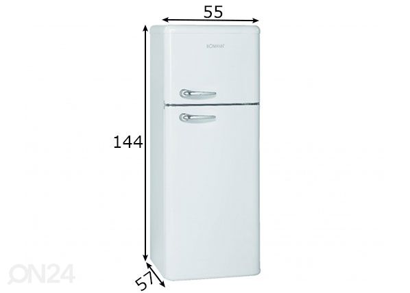 Ретро-холодильник Bomann DTR353W, белый размеры