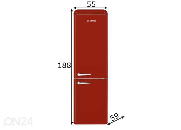 Ретро холодильник Bomann KGR7328R размеры
