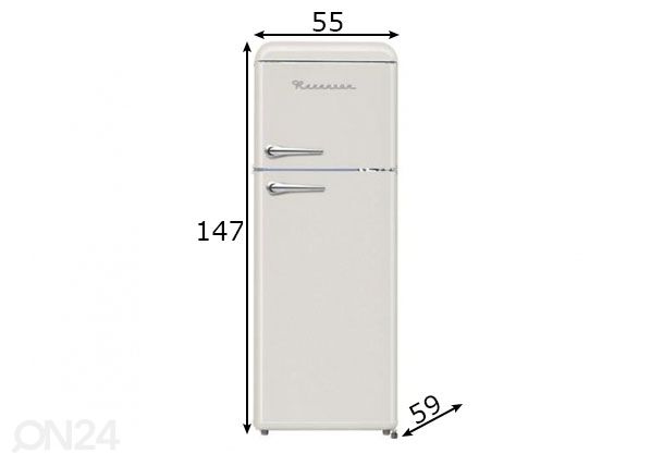 Ретро-холодильник Ravanson LKK210RC, кремовый размеры