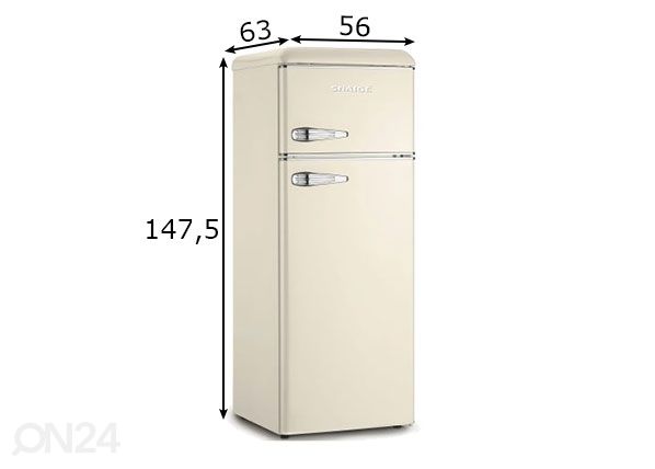 Ретро-холодильник Snaige FR24SM-PRC30E размеры
