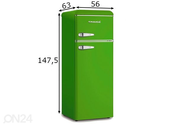 Ретро-холодильник Snaige FR24SM-PRDG0E300ADS6XLT0X, зеленый размеры