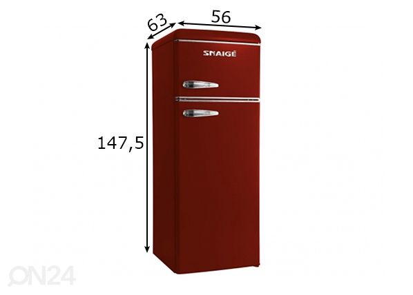 Ретро-холодильник Snaige FR24SM-PRDO0E размеры
