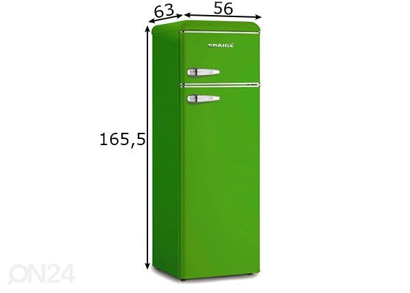 Ретро-холодильник Snaige FR26SM-PRDG0E310ADS6XLT0X, зеленый размеры