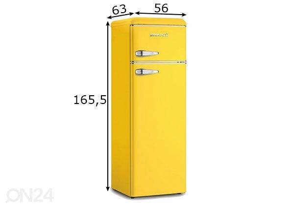 Ретро-холодильник Snaige FR26SM-PRDH0E310ADS6XLT0X, желтый размеры