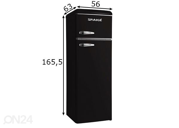Ретро-холодильник Snaige FR26SM-PRJ30E, черный размеры