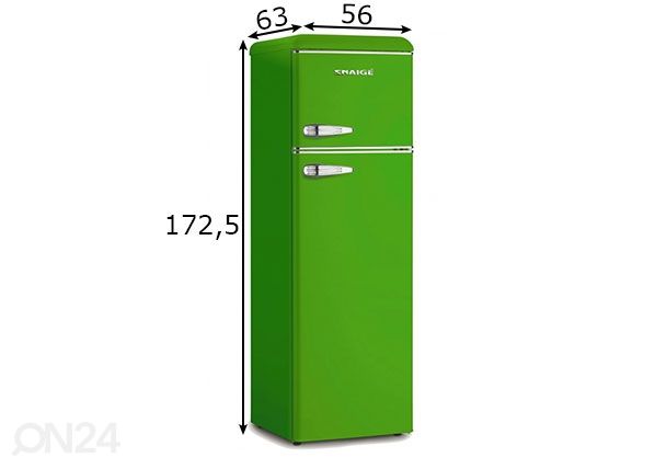 Ретро-холодильник Snaige FR27SM-PRDG0E310ADS6XLT0X, зеленый размеры