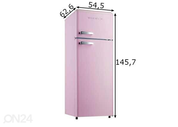 Ретро-холодильник Wolkenstein, глянцево-розовый GK212.4RTA++SP размеры