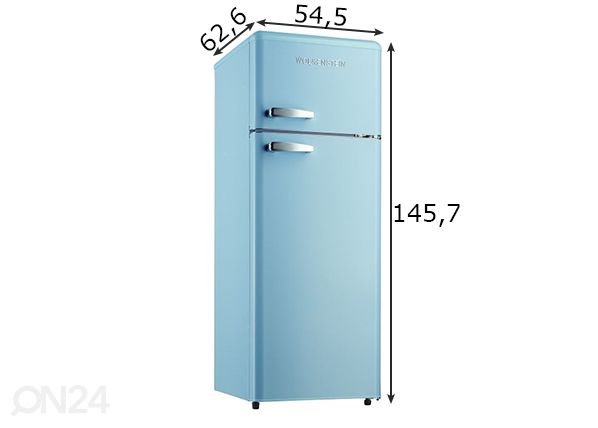 Ретро-холодильник Wolkenstein, голубой GK212.4RTA++LB размеры