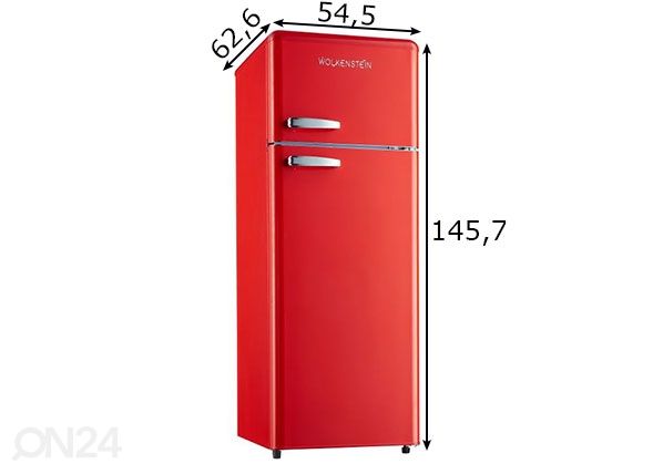 Ретро-холодильник Wolkenstein GK212.4RT FR размеры