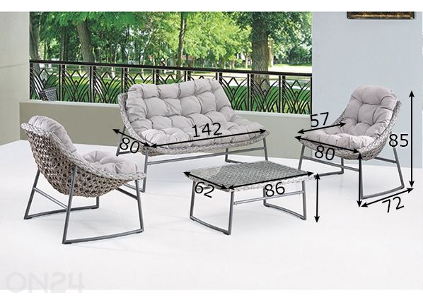 Садовая мебель Guadeloupe размеры