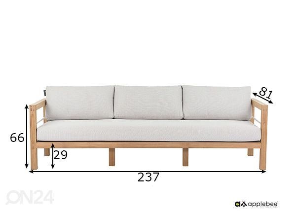 Садовый диван Frejus размеры