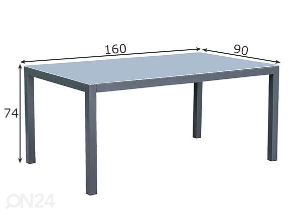 Садовый стол Amalfi 90x160 см размеры