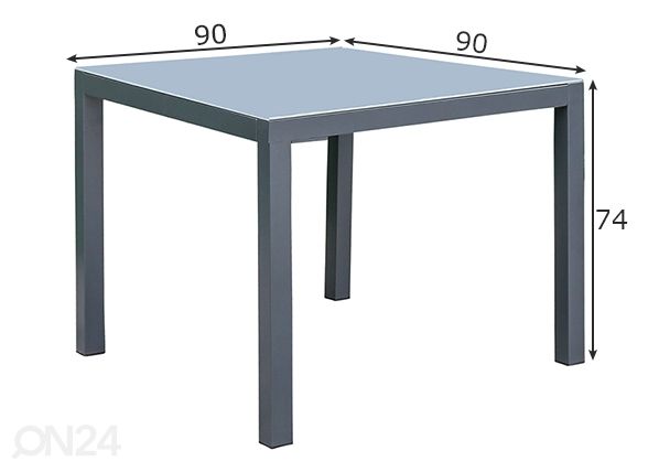 Садовый стол Amalfi 90x90 см размеры