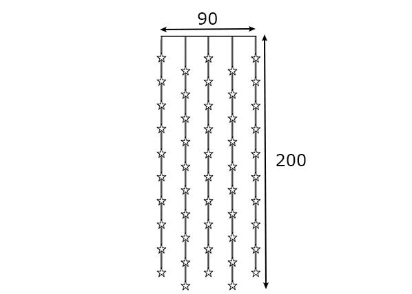 Световая штора Star 90x200cm размеры