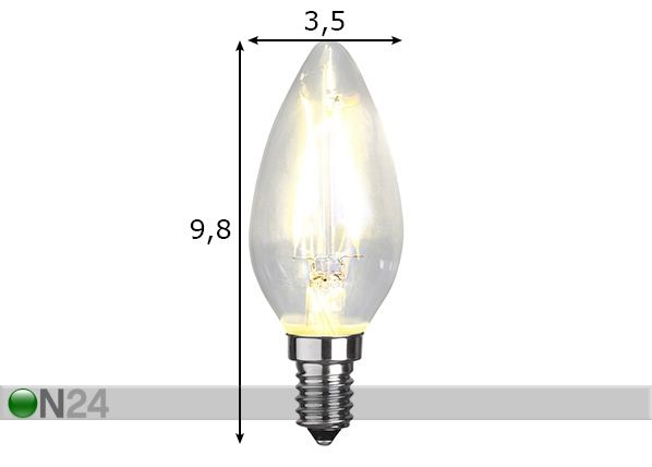 Светодиодная лампа E14 2 Вт размеры