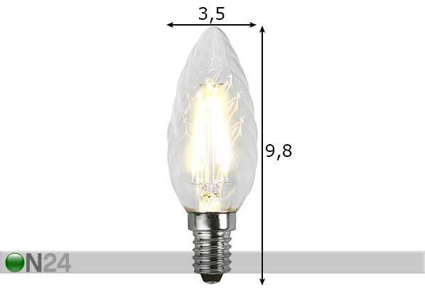 Светодиодная лампа E14 2 Вт размеры