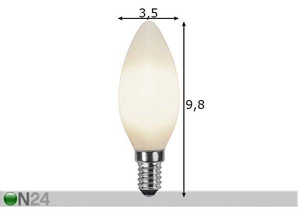 Светодиодная лампа E14 2 Вт размеры
