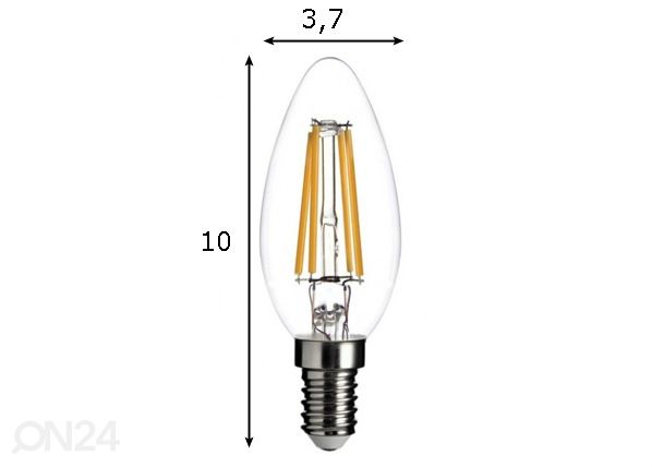 Светодиодная лампа E14 4 Вт 3шт размеры