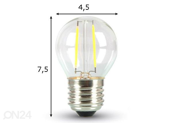 Светодиодная лампа E27 2 Вт 3шт размеры