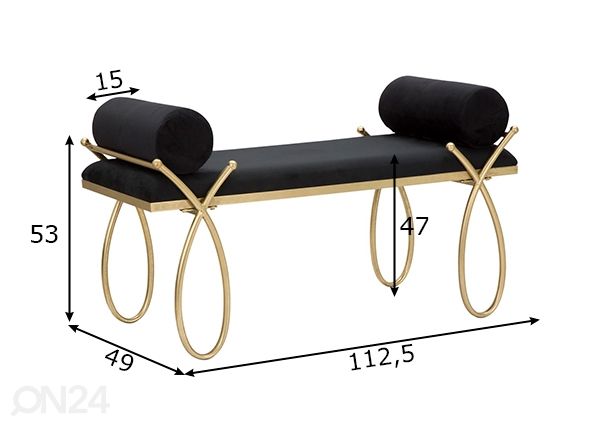 Скамья Glam, чёрный размеры