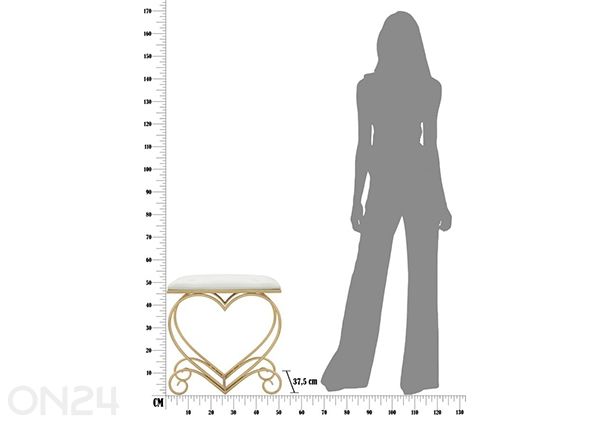 Скамья Heart, кремово-золотистый размеры