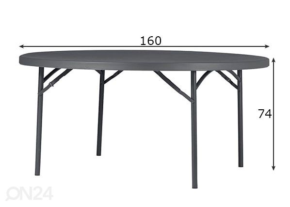Складной садовый стол Ø 160 см размеры