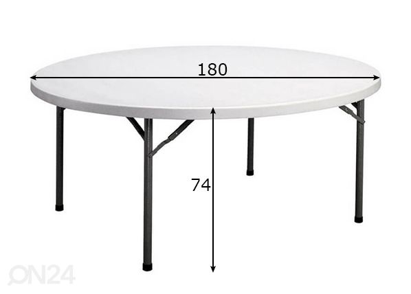 Складной садовый стол Ø 180 см размеры
