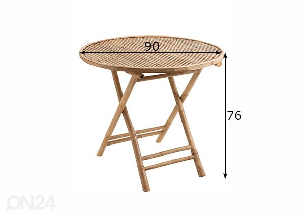 Складной стол Bamboo Ø 90 cm размеры