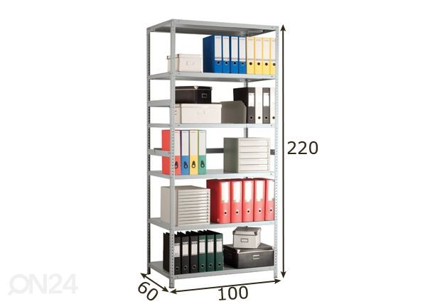 Складской стеллаж MS Strong 220x100x60 cm размеры