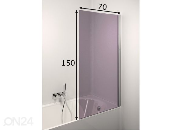 Стеклянная перегородка в ванную Estetico 70x150 cm размеры