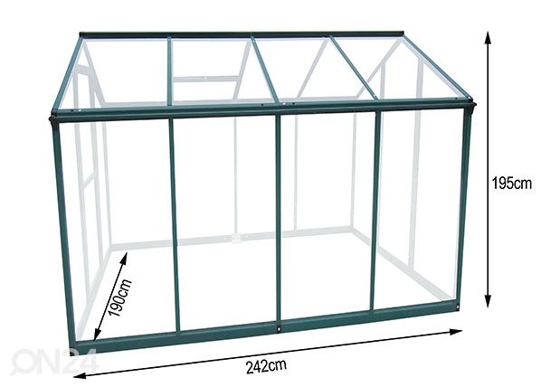 Стеклянная теплица 4,6 м² размеры