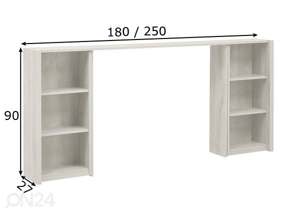 Стеллаж-изголовье кровати Eden 180/250 cm размеры