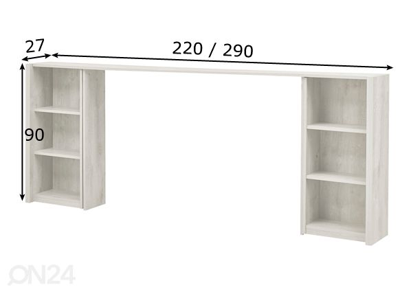 Стеллаж-изголовье кровати Eden 220/290 cm размеры