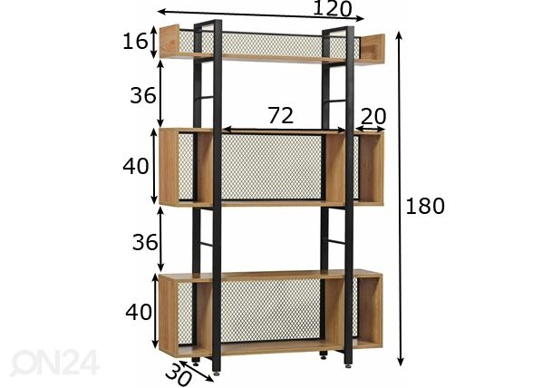 Стеллаж 120 cm размеры