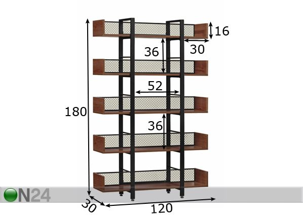 Стеллаж 120 cm размеры