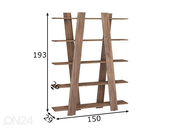 Стеллаж Clonakilty 150 cm размеры