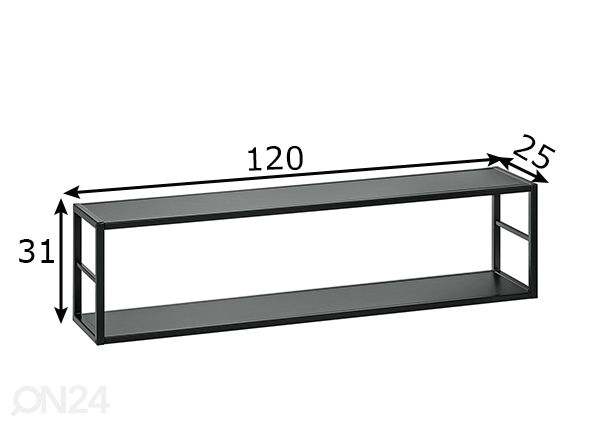 Стеллаж Switch 120 cm, чёрный размеры