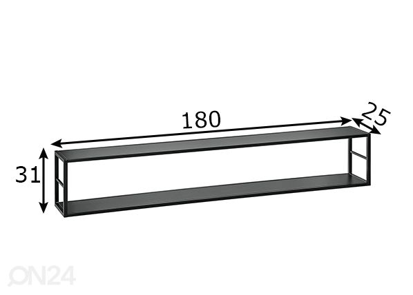 Стеллаж Switch 180 cm, чёрный размеры