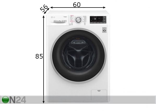 Стиральная машина LG F4J7TY1W размеры