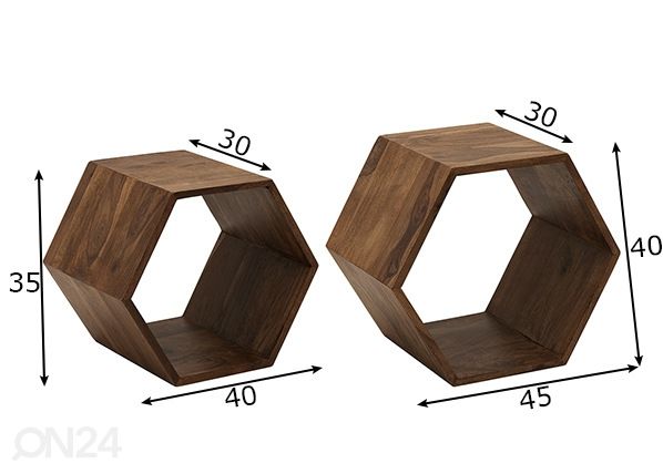 Столики Hexagon размеры