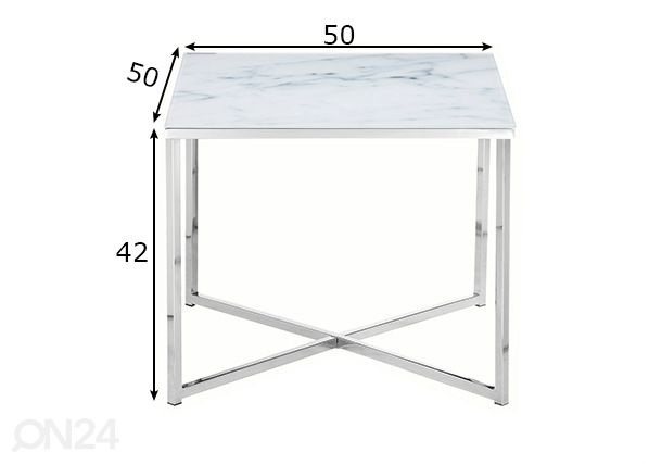 Столик 50x50 см, белый размеры