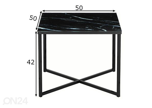 Столик 50x50 см, черный размеры