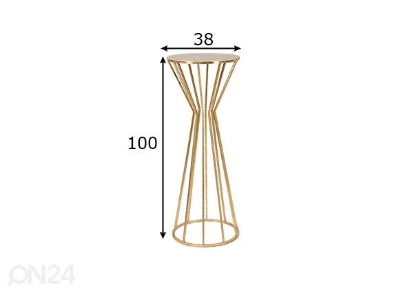 Столик Glam, золотистый Ø38xh100 cm размеры