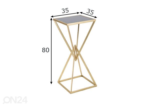 Столик Piramid, чeрный/золотистый размеры